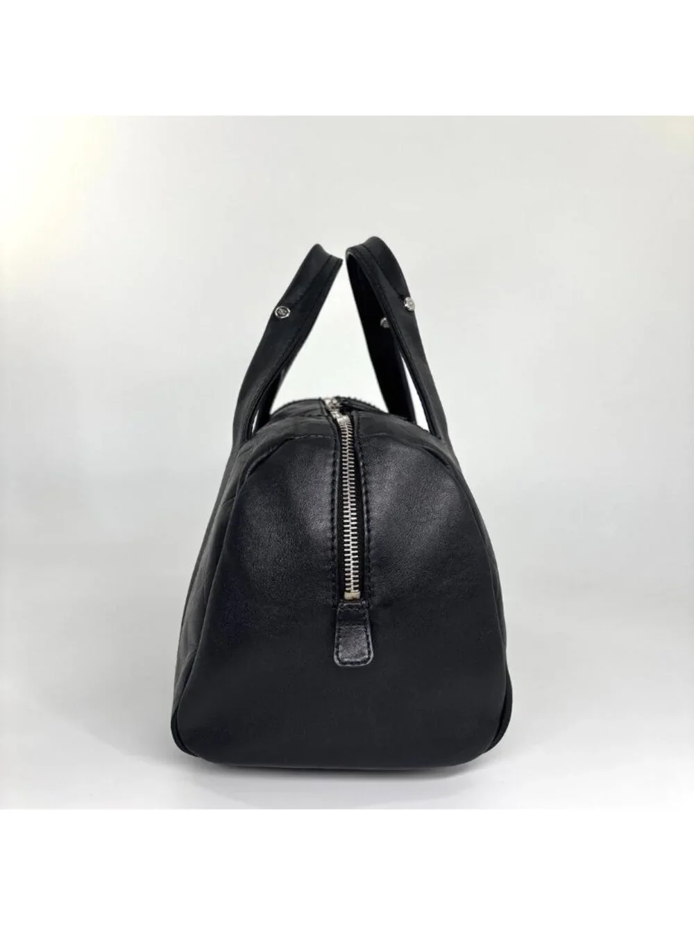 Chanel Super Chez Blanc Lambskin Mini Boston Bag Black